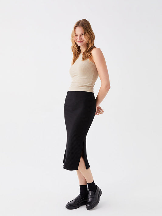 Women's Pencil Skirt with Elastic Waist