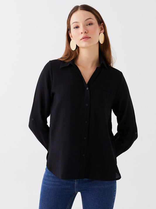 Plain Long Sleeve Women's Shirt