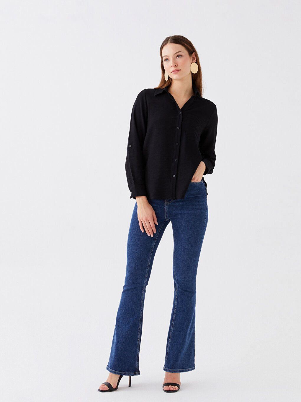 Plain Long Sleeve Women's Shirt