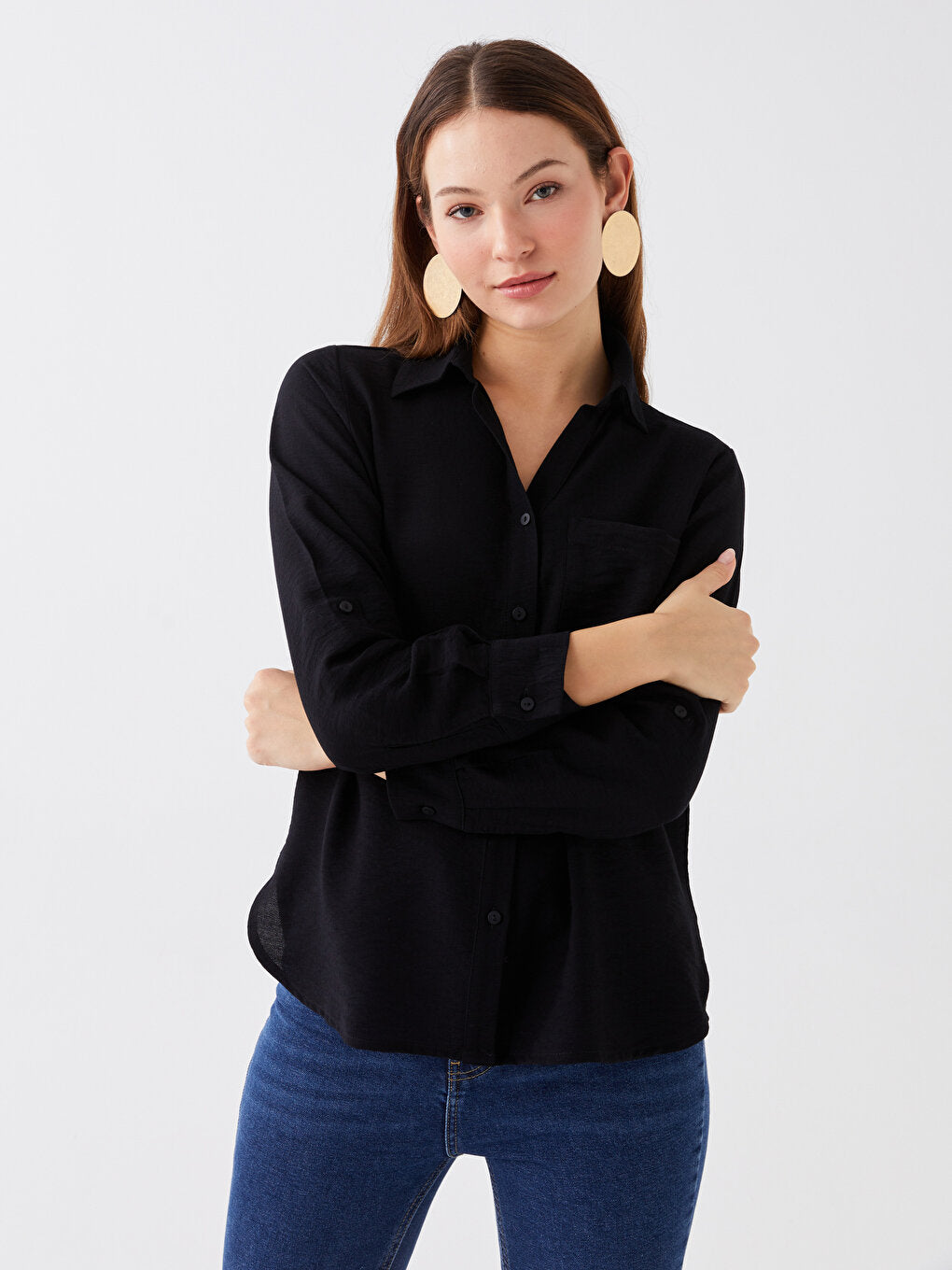 Plain Long Sleeve Women's Shirt