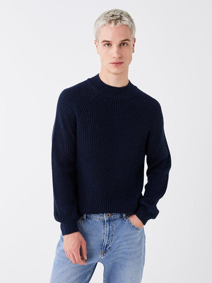 Half Turtleneck Long Sleeve Men's Knitwear Sweater