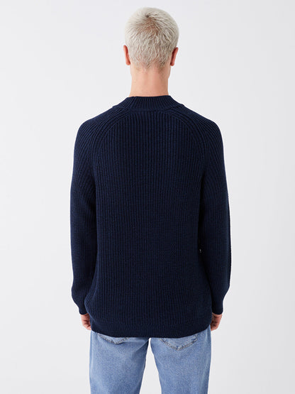 Half Turtleneck Long Sleeve Men's Knitwear Sweater