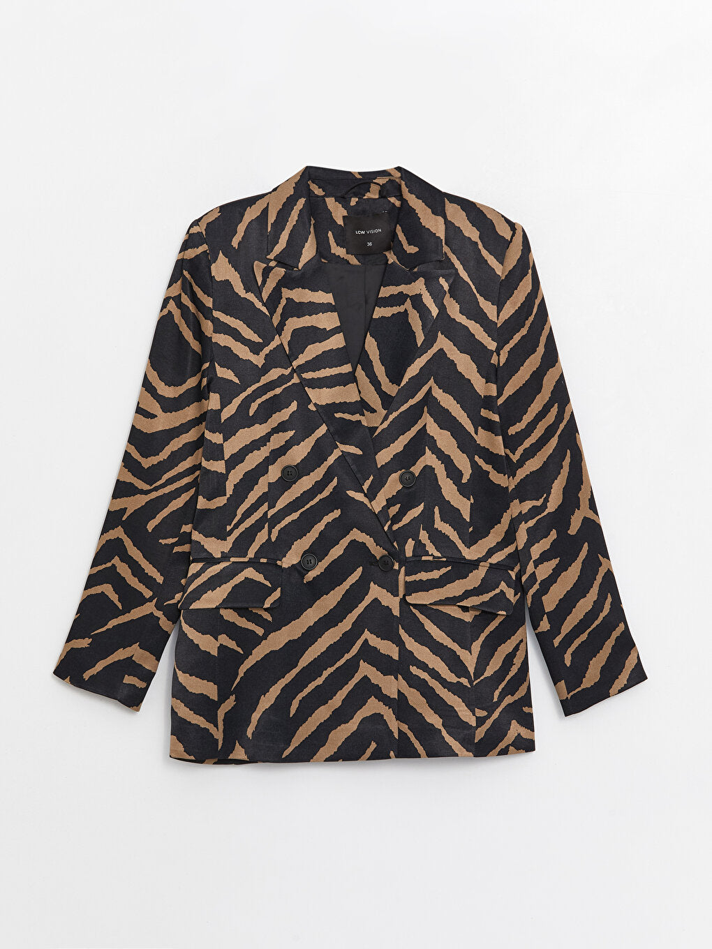 Patterned Long Sleeve Women's Blazer Jacket