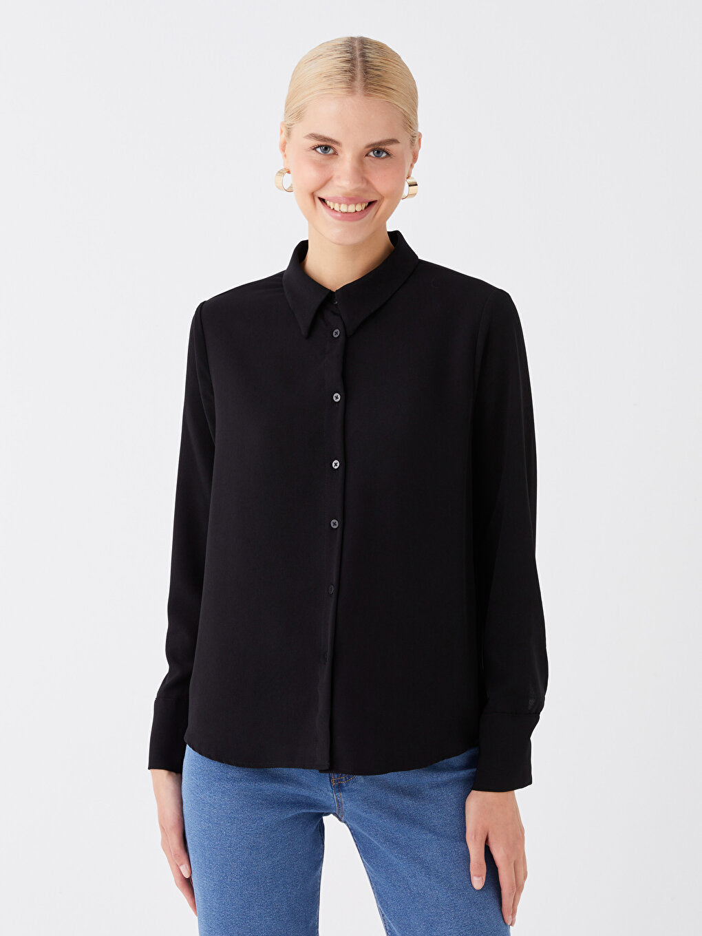 Plain Long Sleeve Women's Shirt