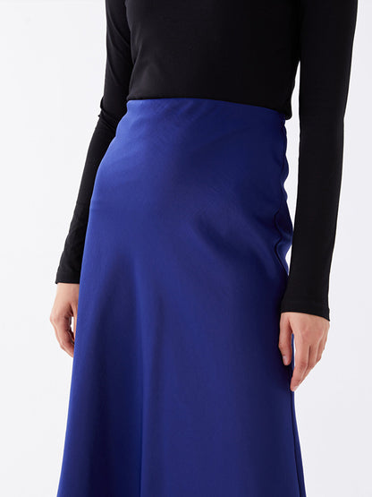 Standard Fit Plain Satin Women's Skirt