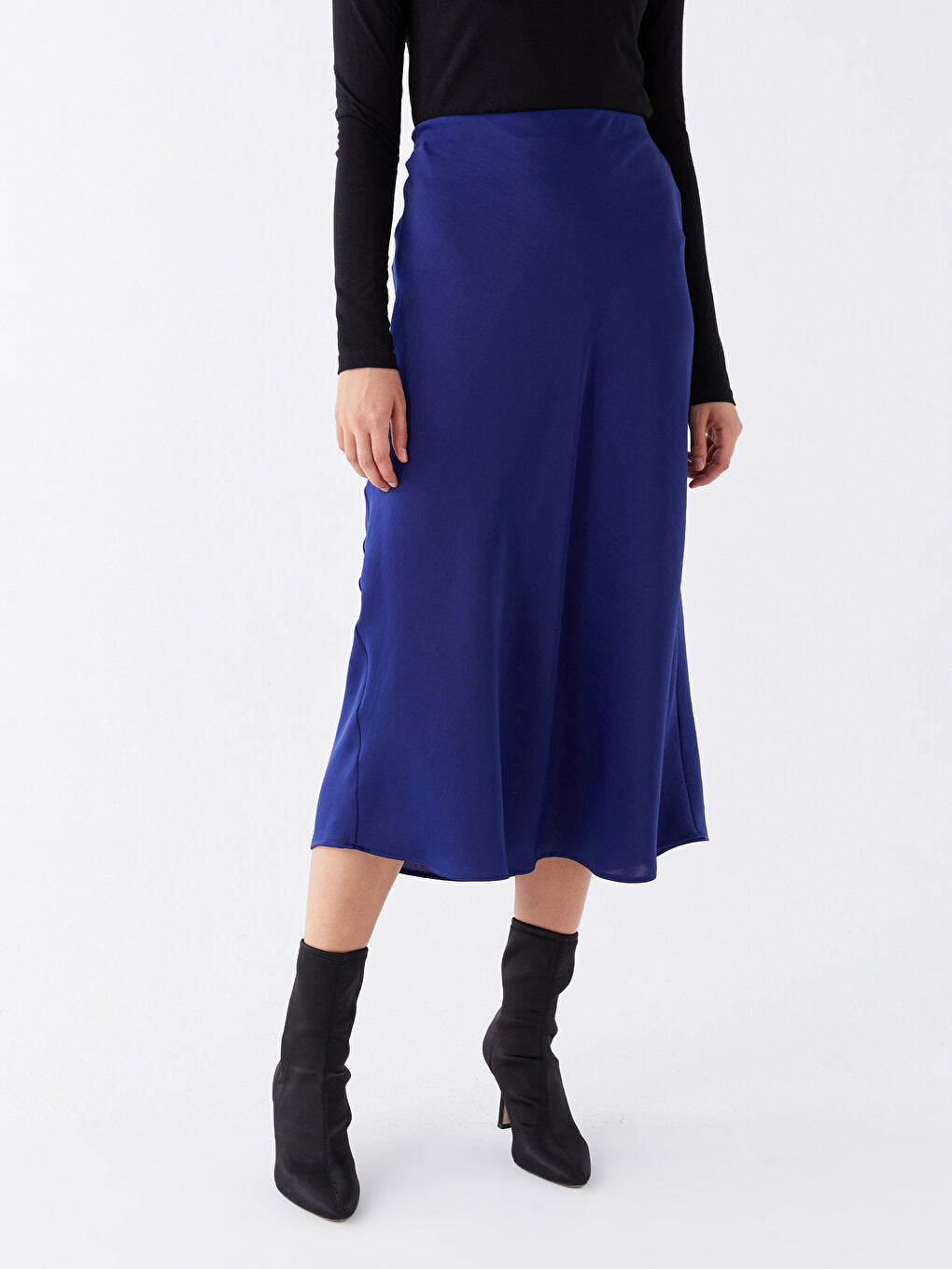 Standard Fit Plain Satin Women's Skirt