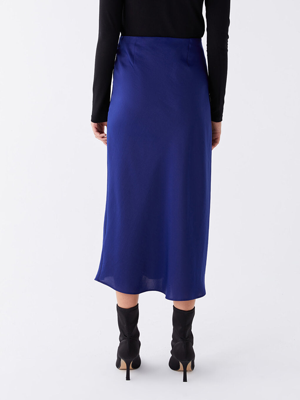 Standard Fit Plain Satin Women's Skirt