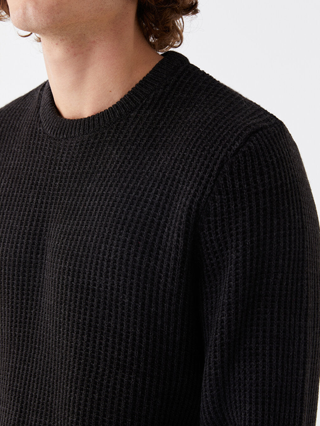 Crew Neck Long Sleeve Men's Knitwear Sweater