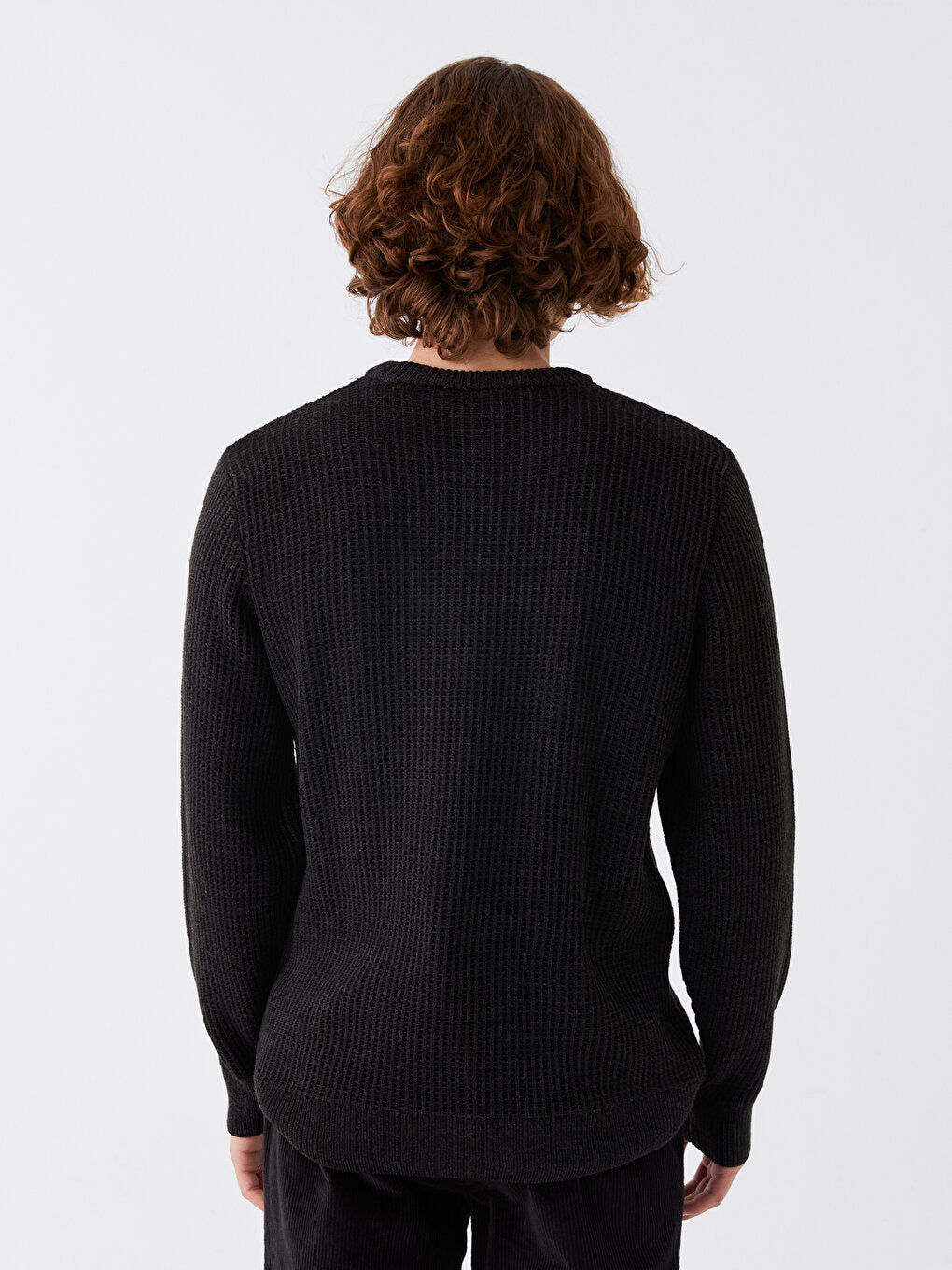 Crew Neck Long Sleeve Men's Knitwear Sweater