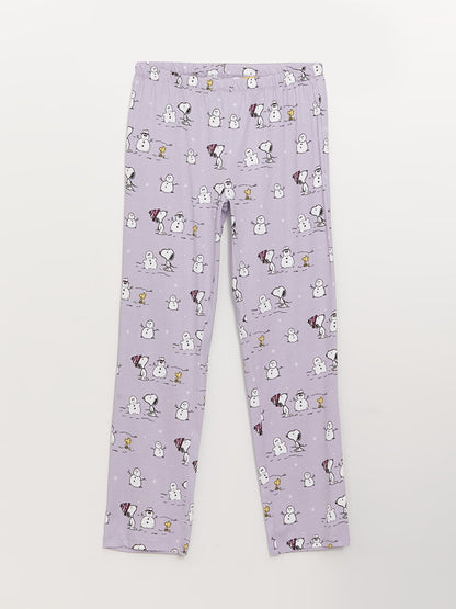 Shirt Collar Snoopy Printed Long Sleeve Women's Pajama Set