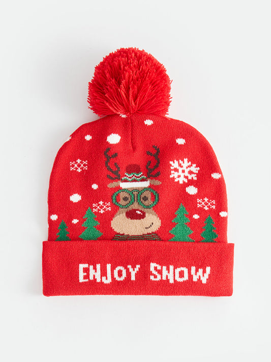 New Year's Themed Boy's Knitwear Beanie