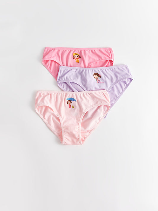 Niloya Printed Cotton Girls' Panties 3-Piece