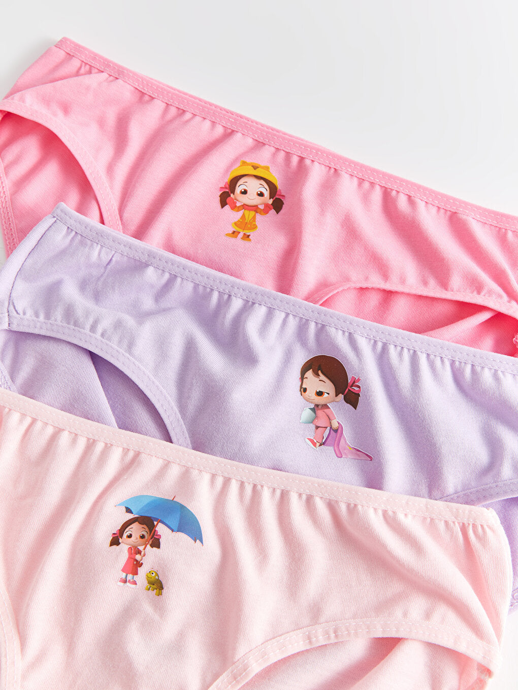 Niloya Printed Cotton Girls' Panties 3-Piece