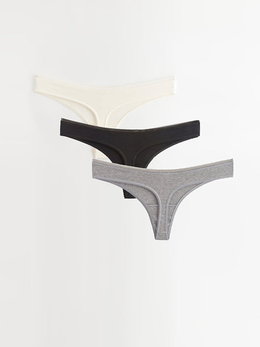 Plain Thong Panties 3 Pack