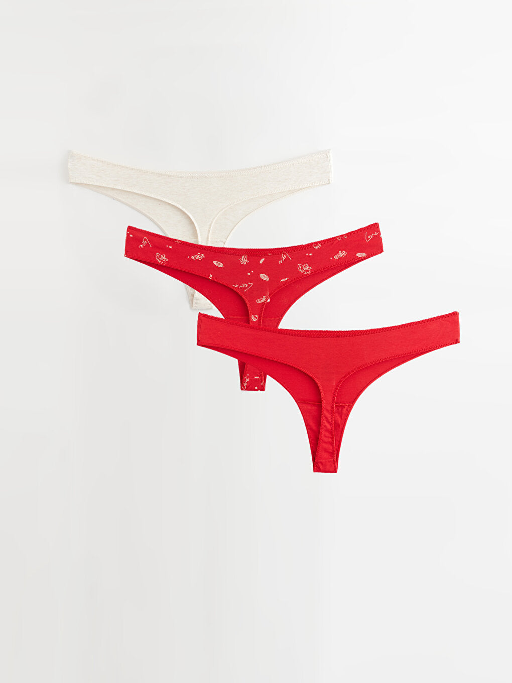 Patterned Thong Panties 3 Pack