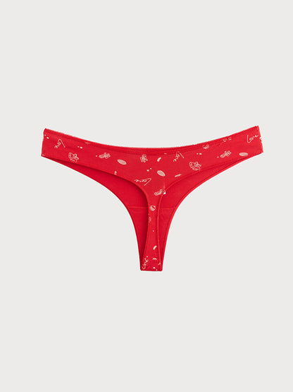 Patterned Thong Panties 3 Pack