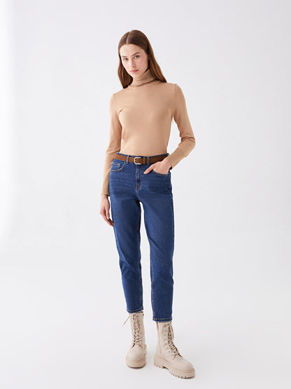 High Waist Mom Fit Women's Jean Trousers