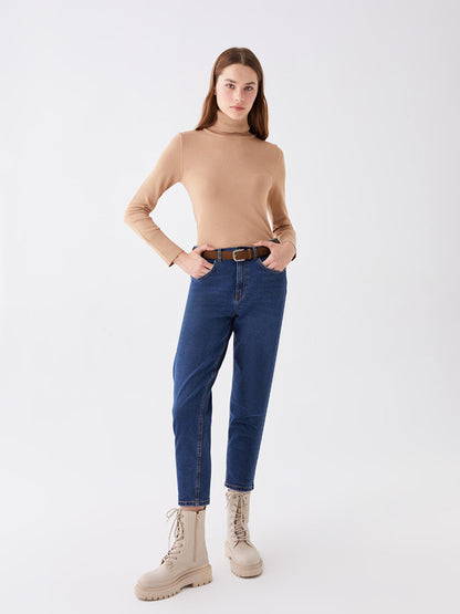 High Waist Mom Fit Women's Jean Trousers