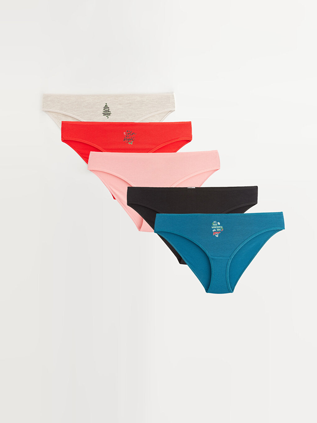 Christmas Themed Bikini Panties 5 Pack