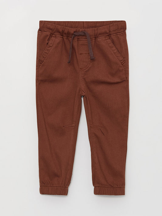 Basic Baby Boy Trousers with Elastic Waist