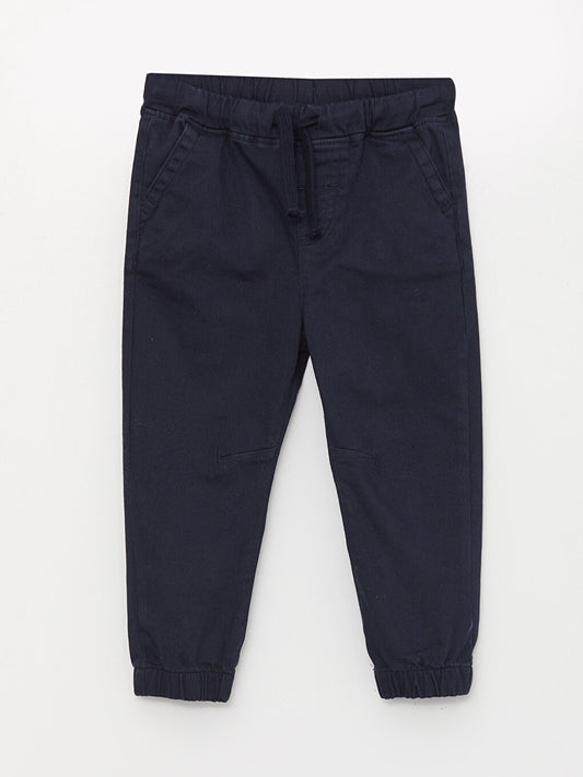 Basic Baby Boy Trousers with Elastic Waist