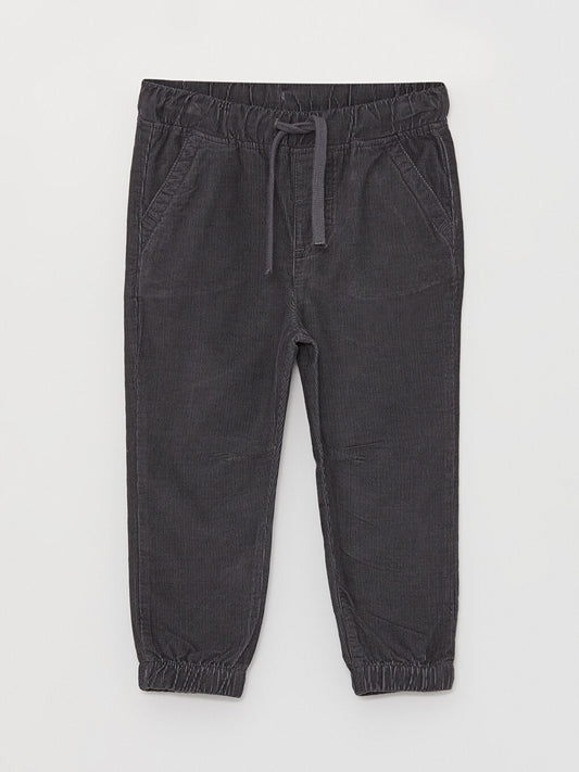 Basic Baby Boy Trousers with Elastic Waist