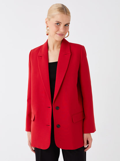 Plain Long Sleeve Women's Blazer Jacket