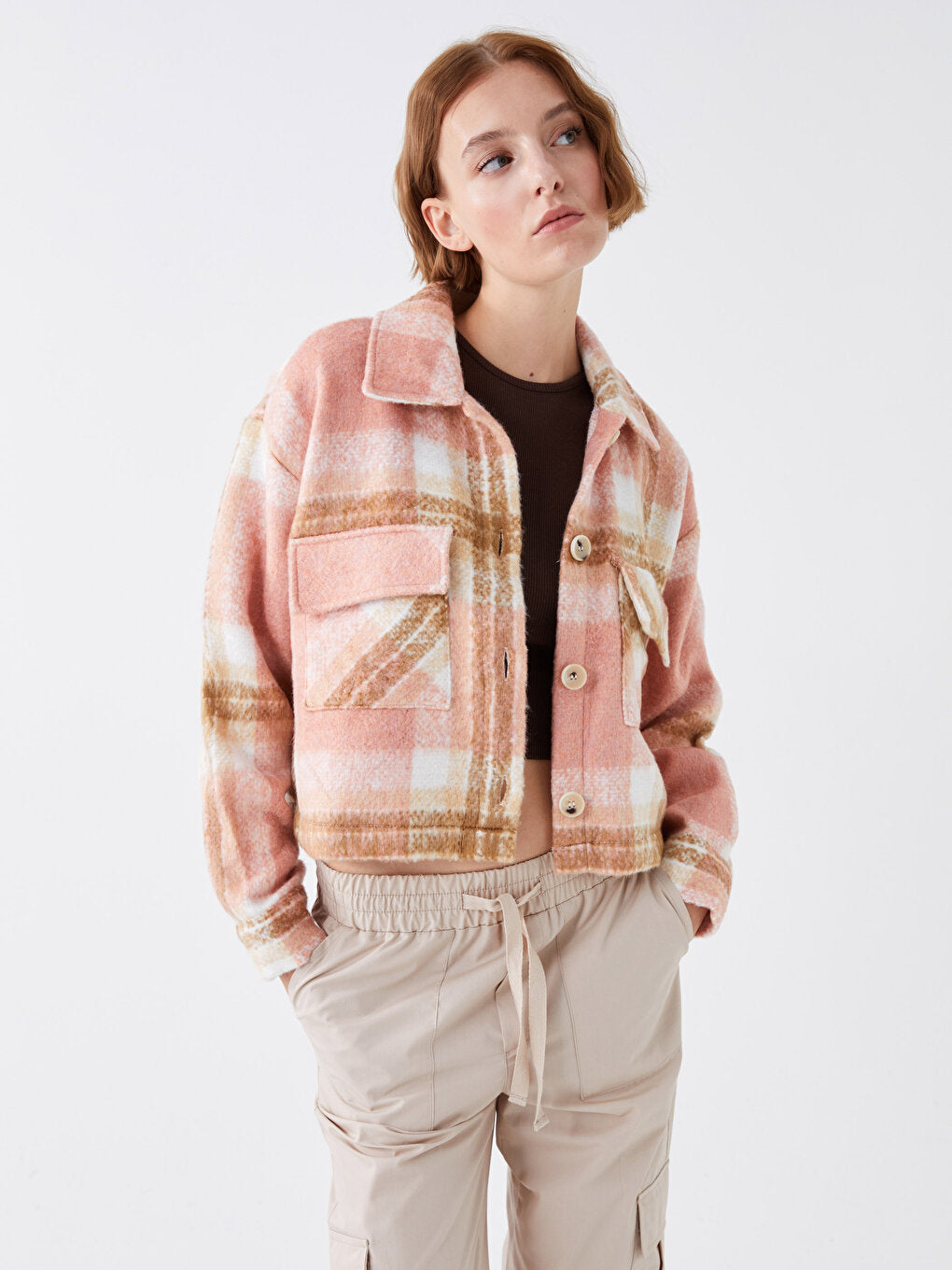 Plaid Long Sleeve Flannel Women's Shirt Jacket