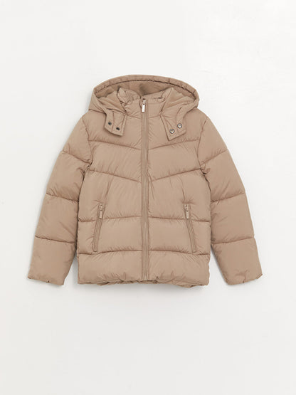 Hooded Basic Boy's Puffer Coat