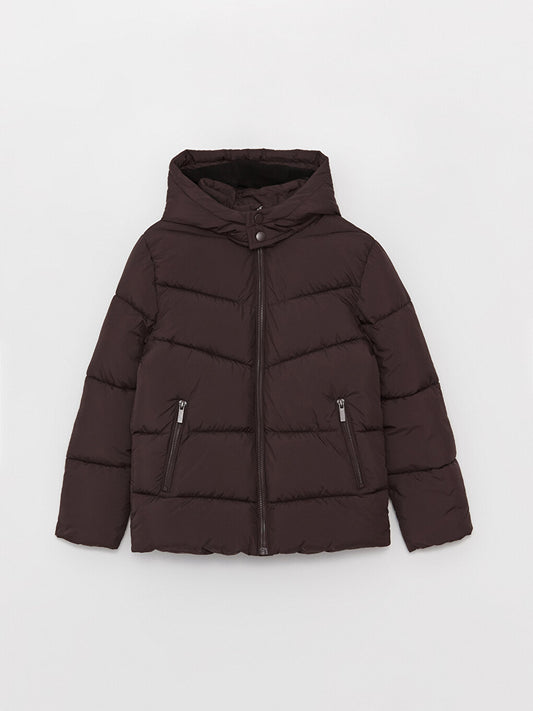 Hooded Basic Boy's Puffer Coat