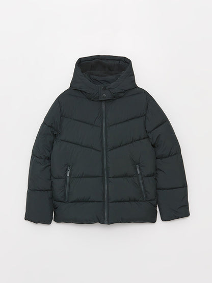 Hooded Basic Boy's Puffer Coat