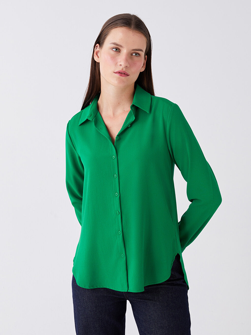 Plain Long Sleeve Women's Shirt