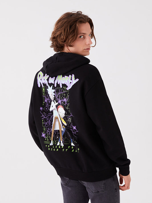 Long Sleeve Rick and Morty Printed Men's Hoodie