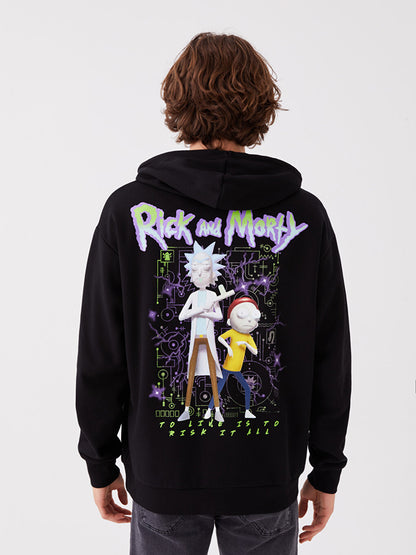 Long Sleeve Rick and Morty Printed Men's Hoodie