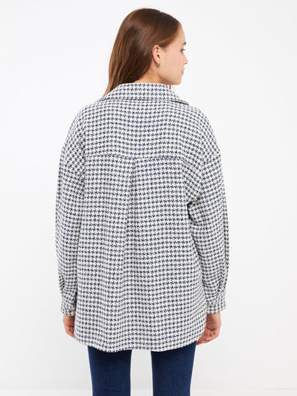 Patterned Oversize Women's Lumberjack Shirt Jacket