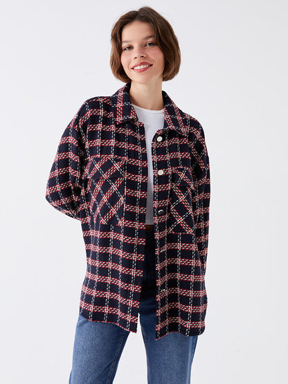 Patterned Oversize Women's Lumberjack Shirt Jacket