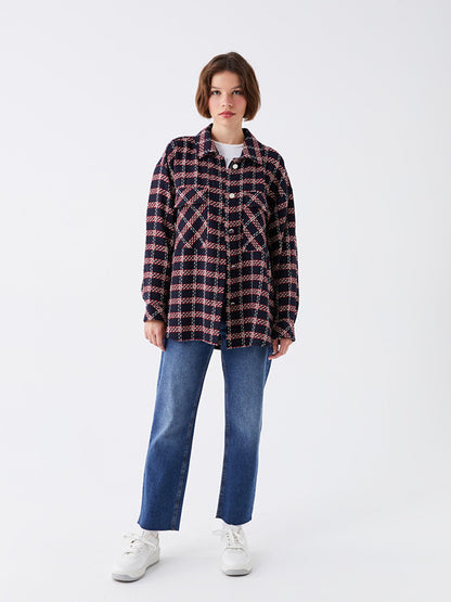 Patterned Oversize Women's Lumberjack Shirt Jacket