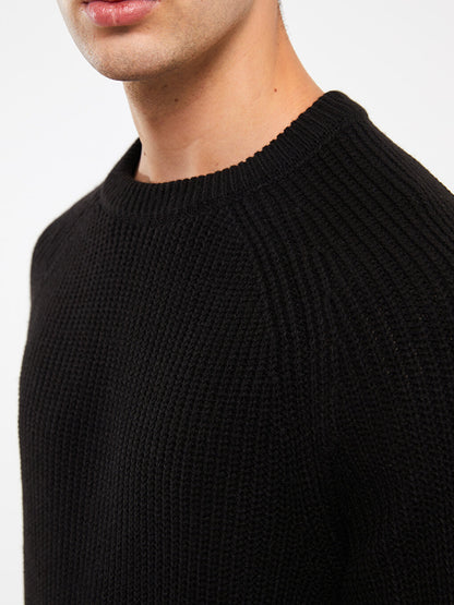 Crew Neck Long Sleeve Men's Knitwear Sweater