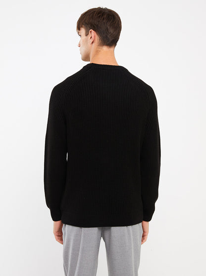 Crew Neck Long Sleeve Men's Knitwear Sweater