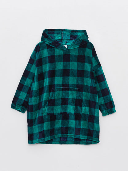 Hooded Plaid Fleece Boy's Pajama Top