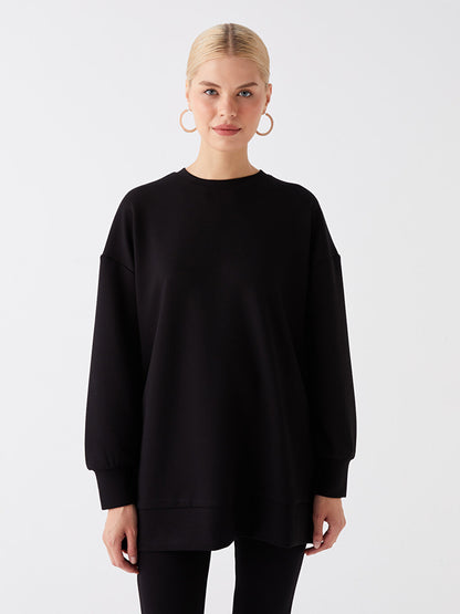 Crew Neck Plain Long Sleeve Women's Tunic