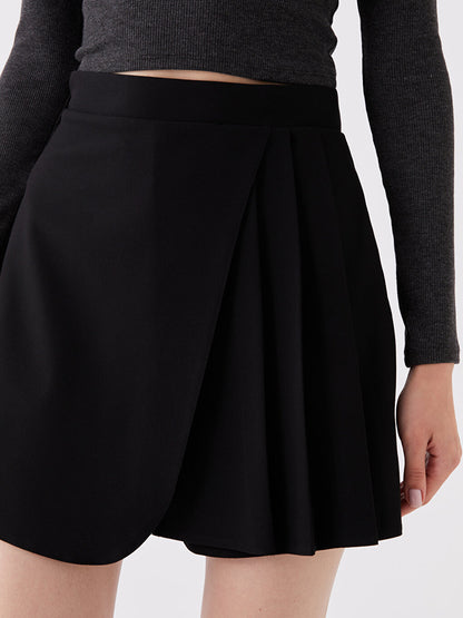 Women's Elastic Waist Straight Shorts Skirt