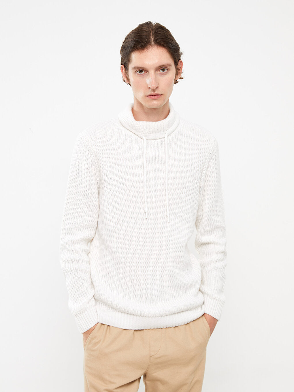 Turtleneck Long Sleeve Men's Knitwear Sweater