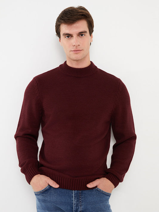 Half Turtleneck Long Sleeve Men's Knitwear Sweater