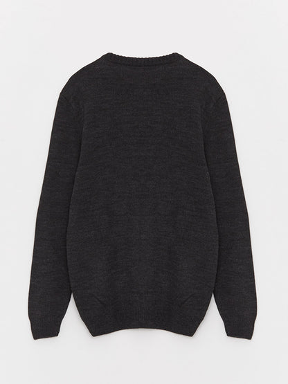 Crew Neck Long Sleeve Men's Knitwear Sweater