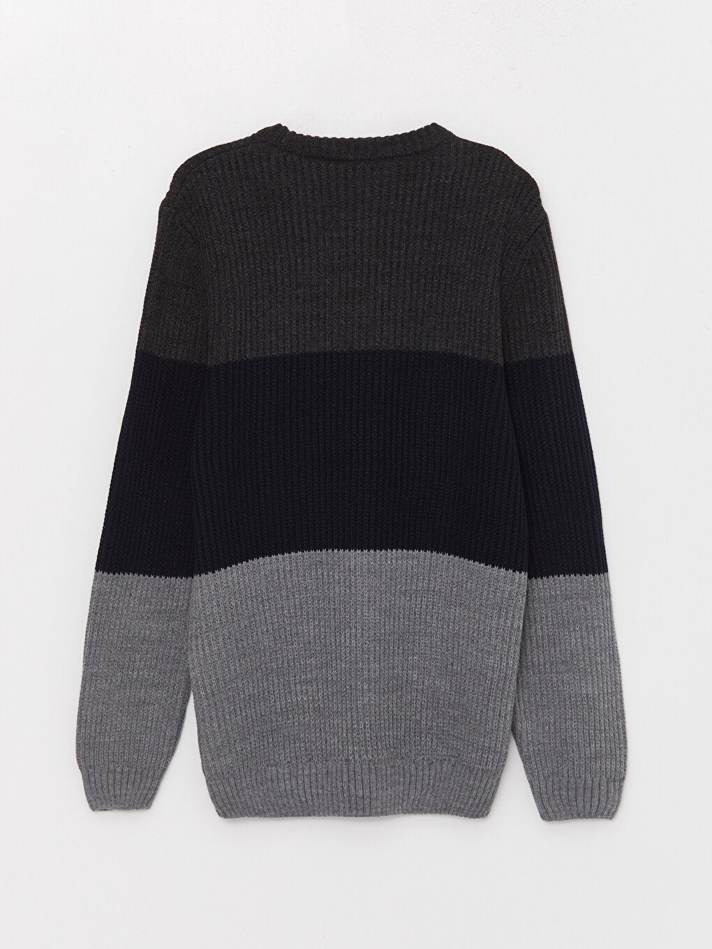 Crew Neck Long Sleeve Color Block Men's Knitwear Sweater