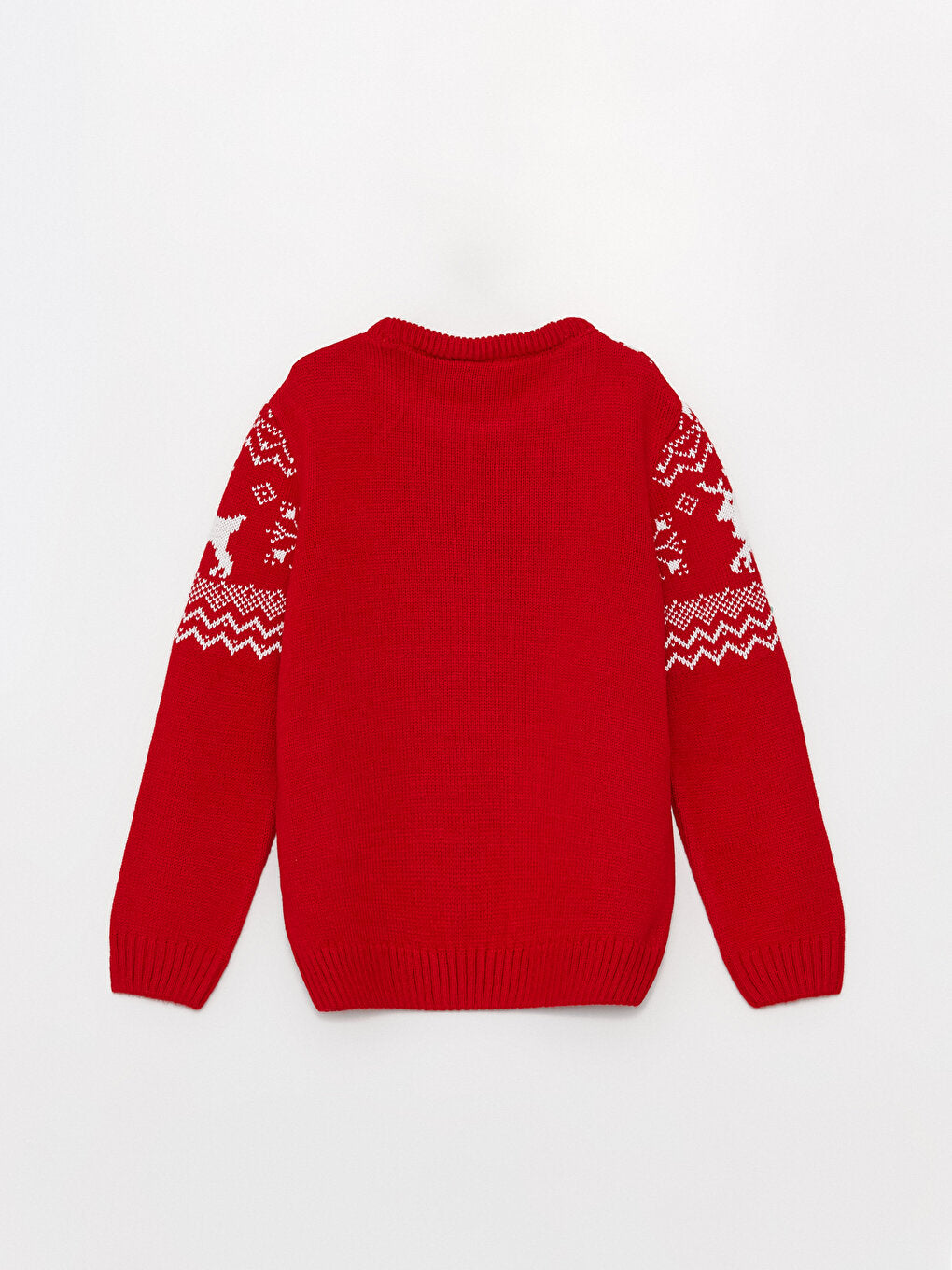 Crew Neck New Year Themed Long Sleeve Boy's Knitwear Sweater