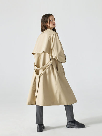 Jacket Collar Plain Oversize Women's Trench Coat