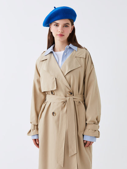 Jacket Collar Plain Oversize Women's Trench Coat