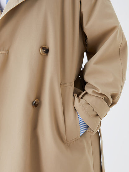 Jacket Collar Plain Oversize Women's Trench Coat